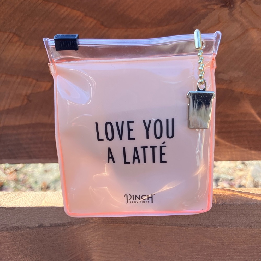 Pinch Provisions “Love you a Latte” purse kit NWOT, includes pouch, cup sleeve